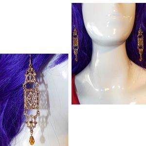 Gold/Brown Rhinestone Earnings